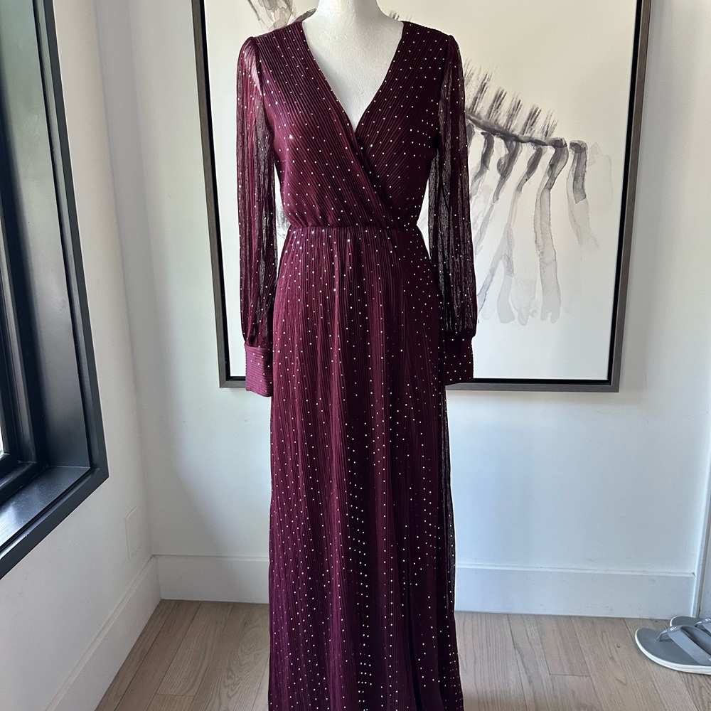 Baltic Born Deep Burgundy Long Sleeve Dress - Picture 3 of 3